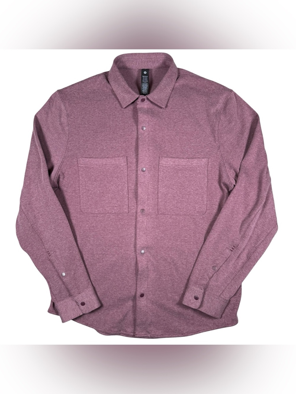 Lululemon Men’s M Soft Knit Button Down Heathered Savannah Maroon Overshirt NWOT